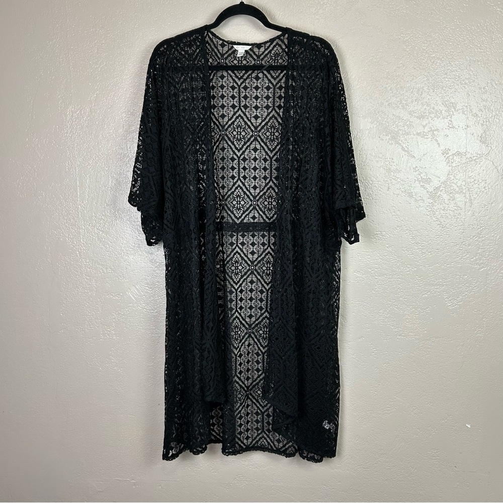 Est 1946 women Chic Black Lace Cardigan size 22W‎